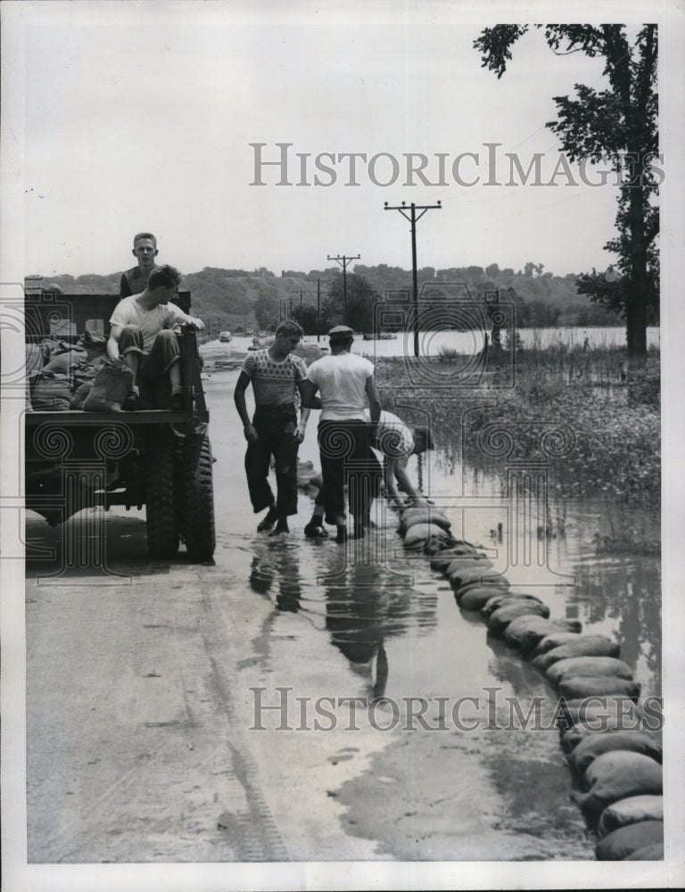 1947 St Joseph Missouri, River Flooding Damage-Historic Images