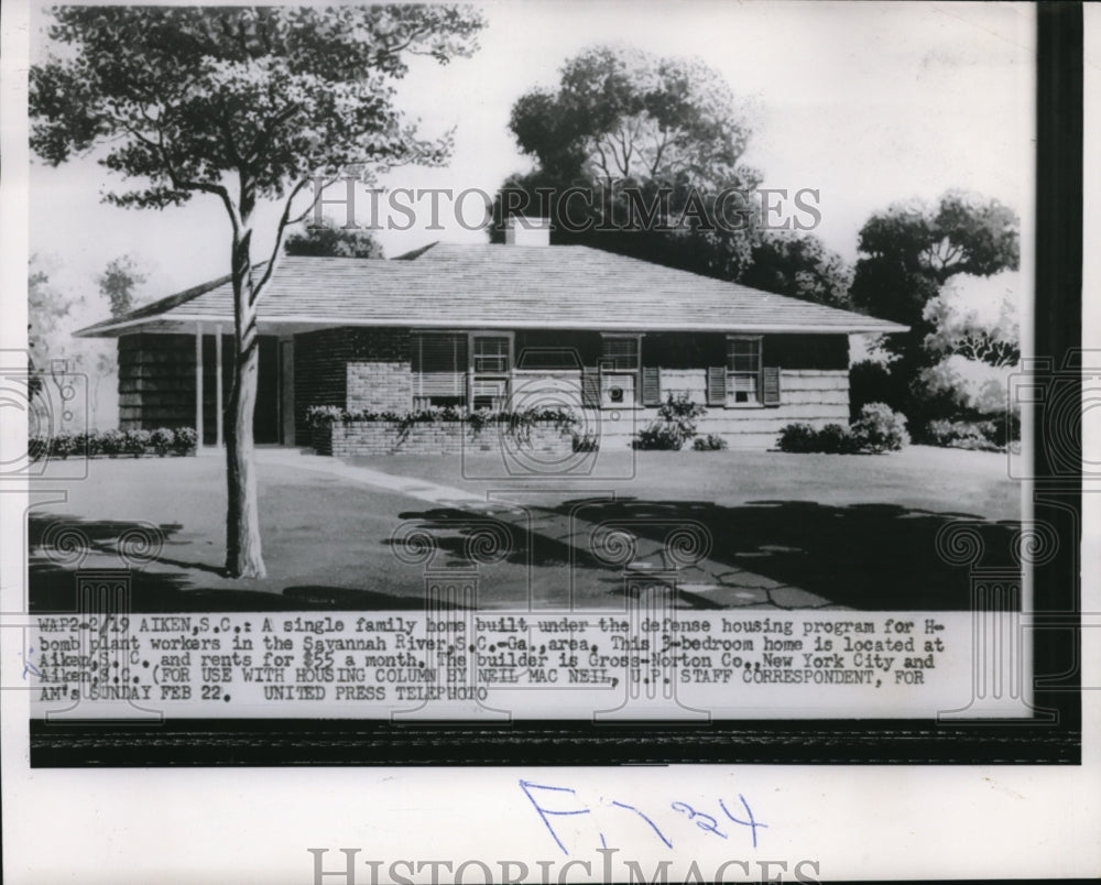 1953 A single family home built under the defines housing program-Historic Images