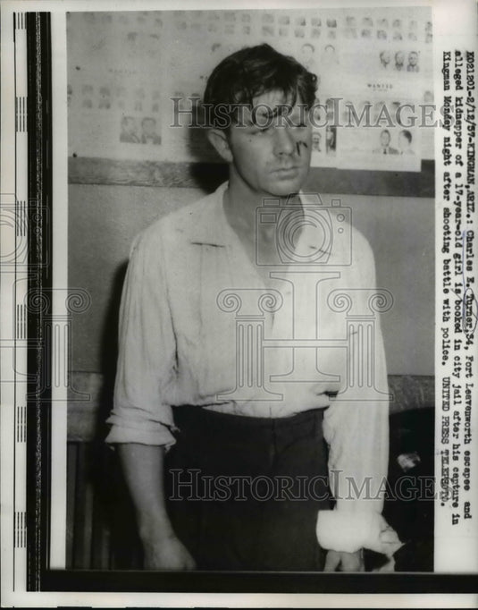 1957 Press Photo Kingman Ariz Charles Turner Ft Leavenworth escapee caught-Historic Images