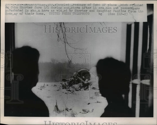 1953 Press Photo C-46 Crashed on John Shorter's Farm-Historic Images