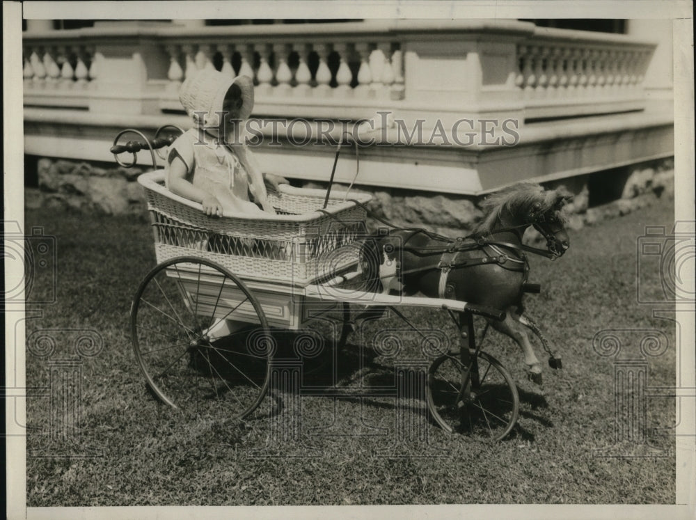 1929 Press Photo Ann Brokaw daughter of Mr & Mrs George Brokaw with her carriage - Historic Images