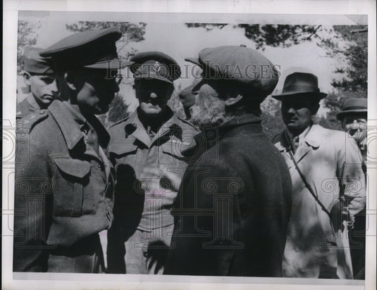 1952 Press Photo above photo made in 1943 when US and British Officers as-Historic Images