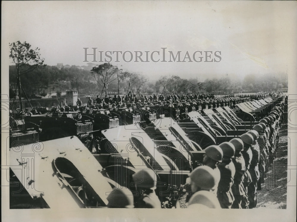 1935 an impressive display of field artillery being reviewed by-Historic Images