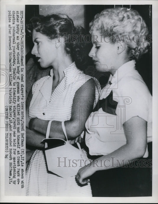 1952 Press Photo Carol Hoffman & Sister Betty identifeid slayer Patricia Kahler-Historic Images
