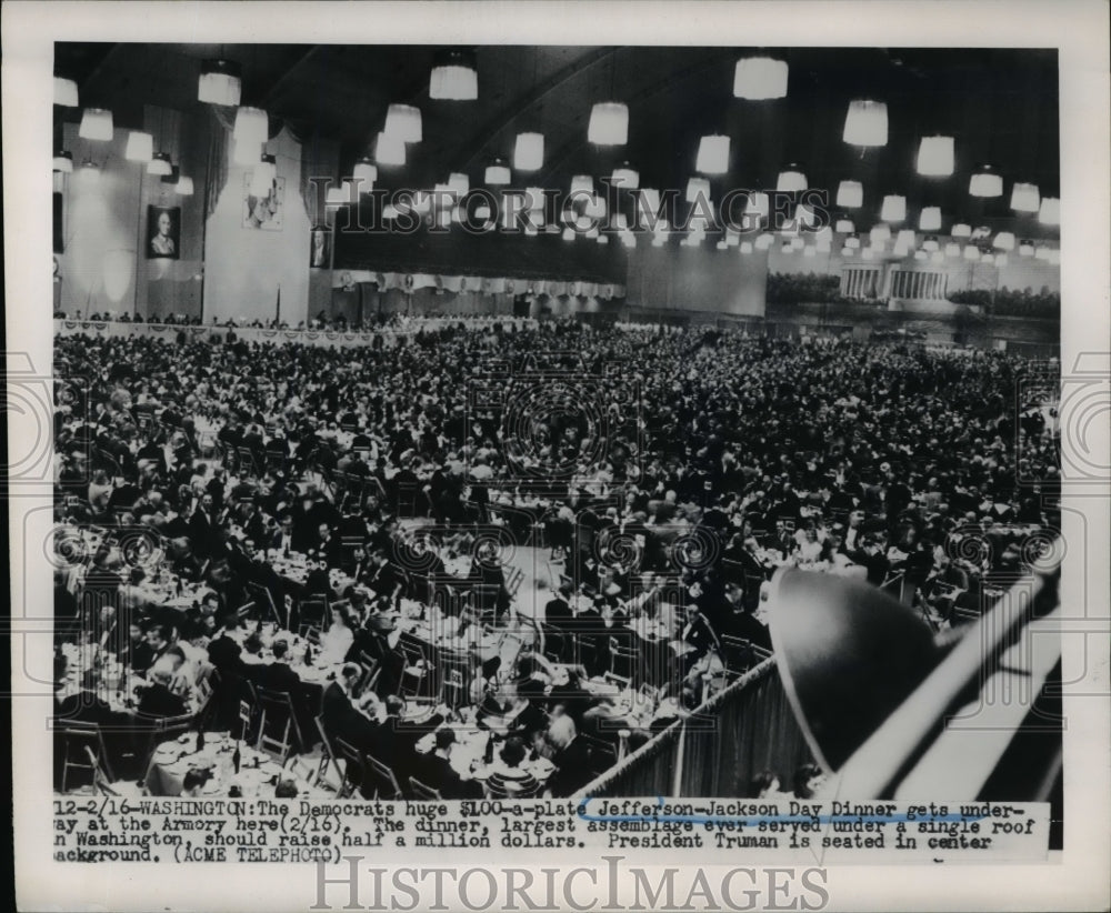 1950 Press Photo Jefferson-Jackson Day Dinner, National Guard Armory, Washington - Historic Images