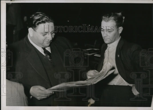1937 Press Photo CIO Steel workers Meyer Adelman & asst Oakley Mills-Historic Images