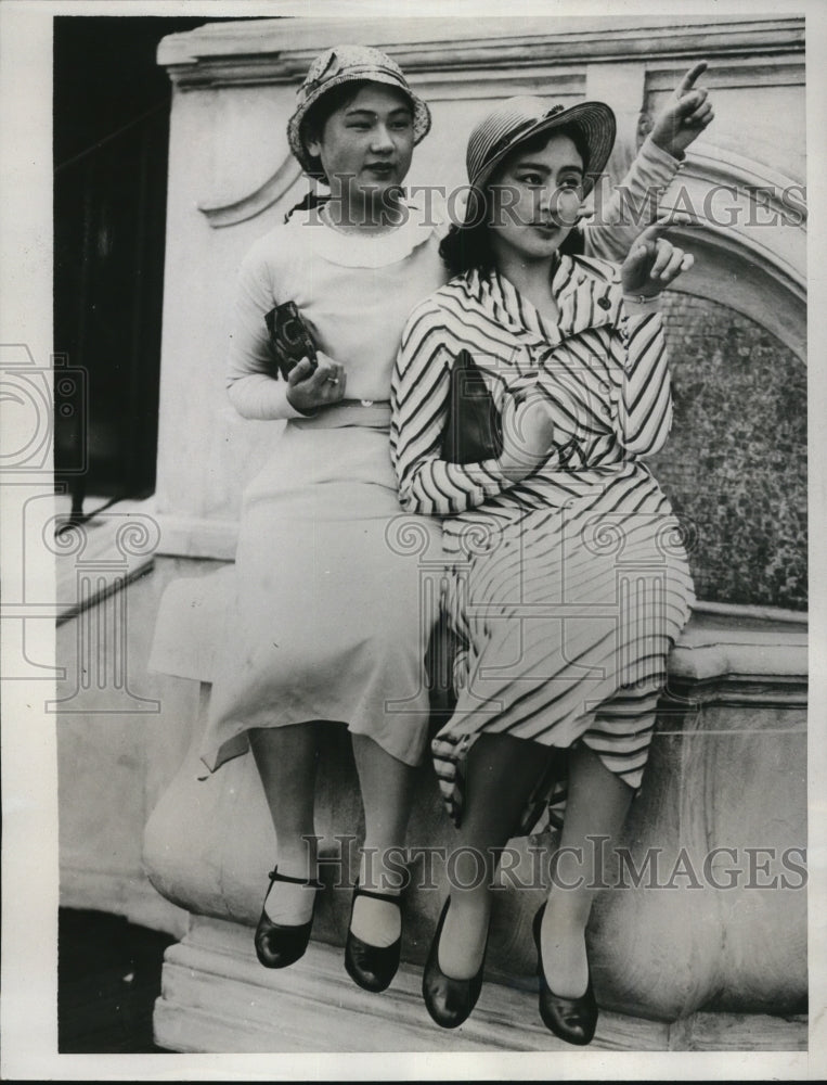 1933 Press Photo Ukuya Mora &amp; Kayo Hata arrived in San Francisco for World Fair-Historic Images