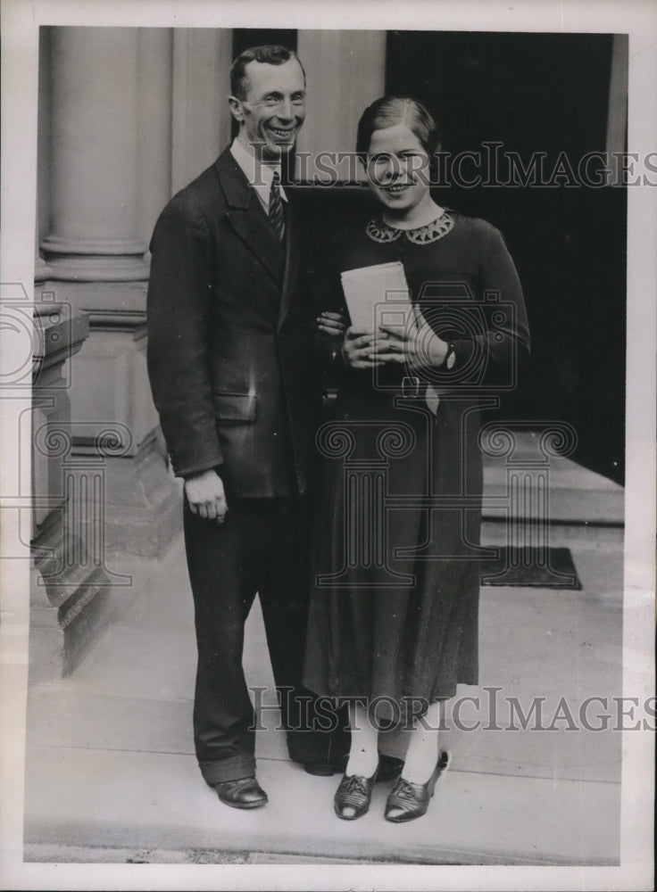 1937 Press Photo William Billington, Kathleen Walker engaged Liverpool England-Historic Images