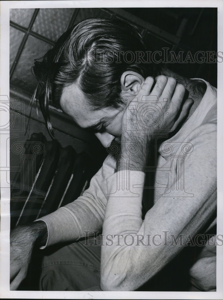 1955 Press Photo Max Rathbun Central Police station for wife&#39;s murder-Historic Images