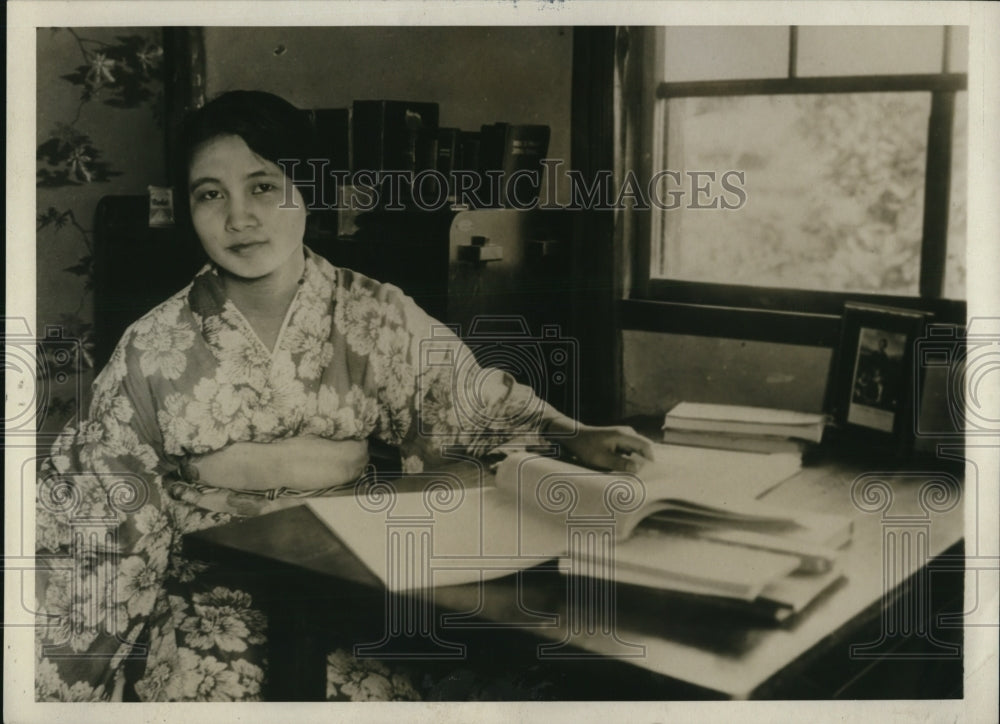 1930 Press Photo Fumiko Mosto Bureau of Accounts at Univ of Michigan-Historic Images