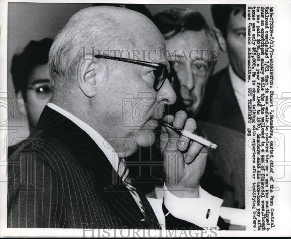 1970 Press Photo Stuart Saunders Ousted Chief of Penn Central Railroad - Historic Images