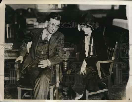 1931 Press Photo Alline Keck and her Attorney Howard Payne During Trial - Historic Images