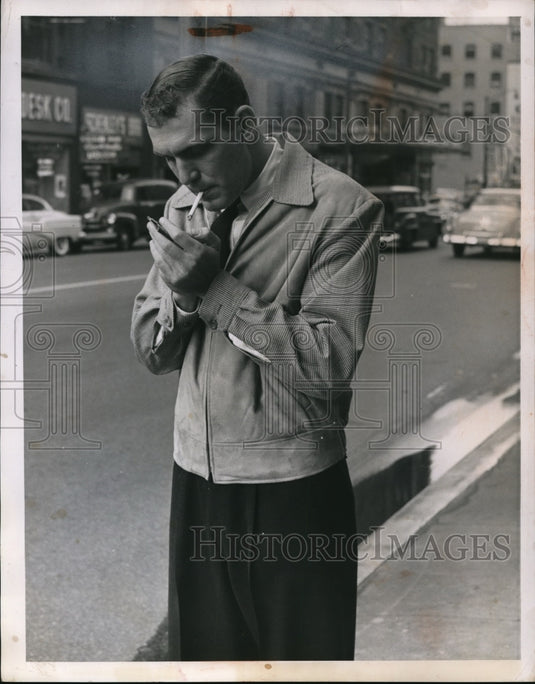 1955 Press Photo Suede-front sport jacket with check collar & sleeves - Historic Images