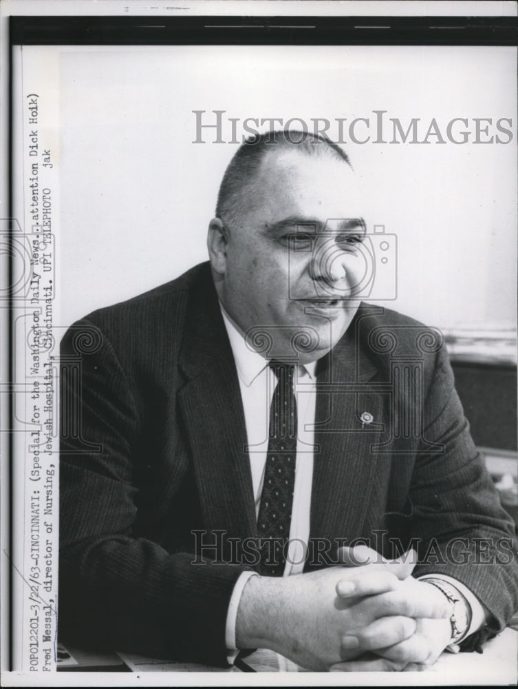 1963 Press Photo Fred Wessal, Director of Nursing - Historic Images