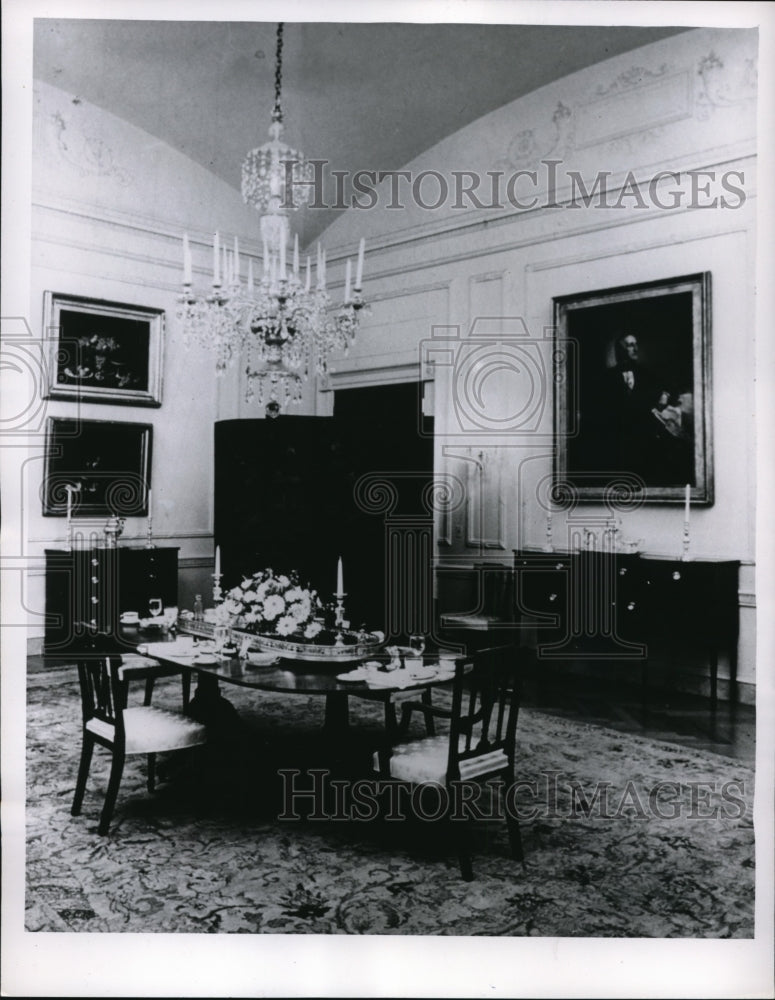 1962 Press Photo White House Family dining room - Historic Images