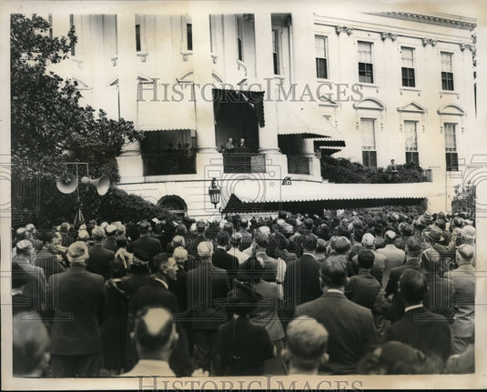 1939 Press Photo South Grounds of White House during President Roosevelt speech - Historic Images