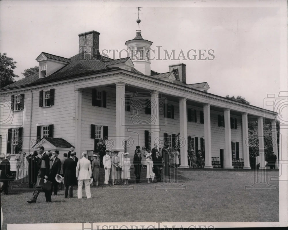 1939 Press Photo King George &amp; Queen Elizabeth visited home of George Washington - Historic Images