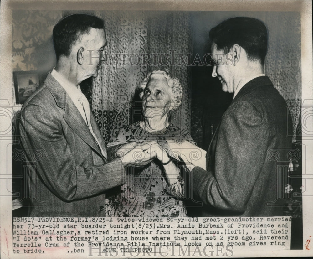 1949 Press Photo Mrs. Annie Burbank was twice widowed - Historic Images