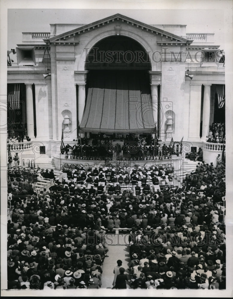 1938 Press Photo General view of the Memorial Day Services in Arlington Cemetery - Historic Images