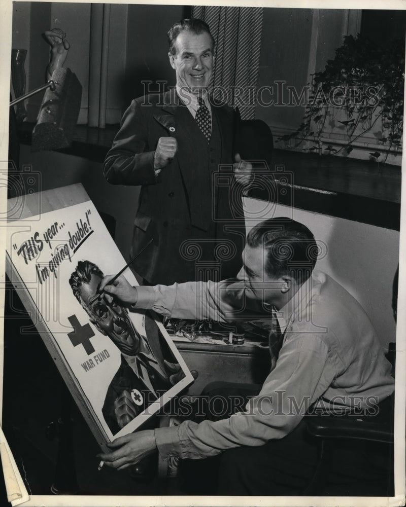 1943 Press Photo Jack McGraw professional model posed for Red Cross War Fund - Historic Images