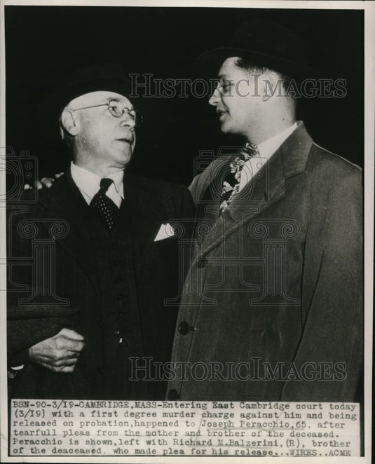 1947 Press Photo Joseph Peracchio Released on Probation - Historic Images
