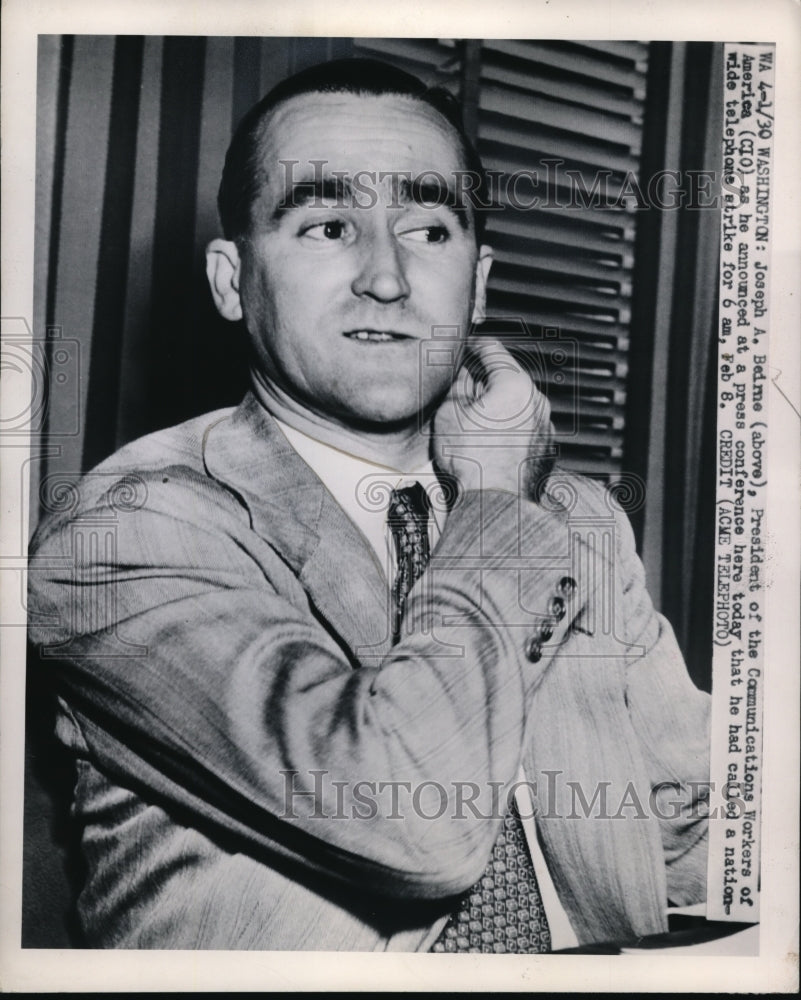 1950 Press Photo Wash DC Joseph Neirne Pres of CIO - Historic Images