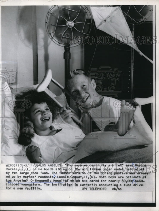 1959 Press Photo LA Calif Marcos Varela  at Orthopaedic Hospital , L Loquet - Historic Images
