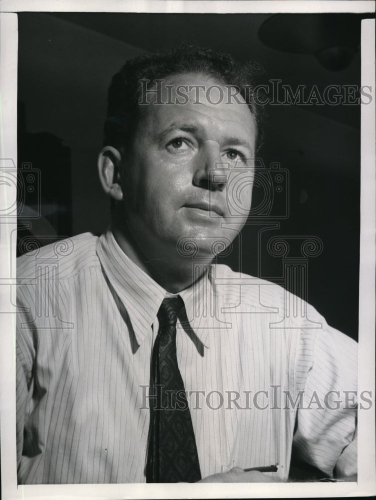 1946 Press Photo Arthur Knight arrested on Rape charges in Los Angeles. - Historic Images