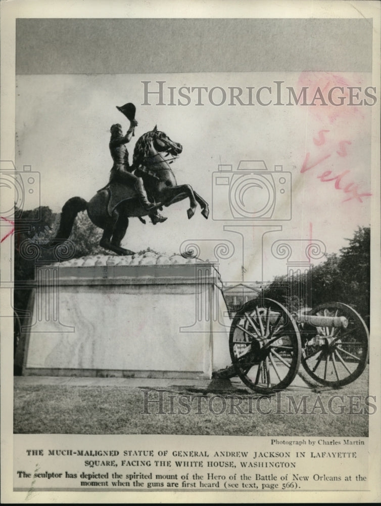 Press Photo Gen Andrew Jackson statue in Lafayette Square - Historic Images