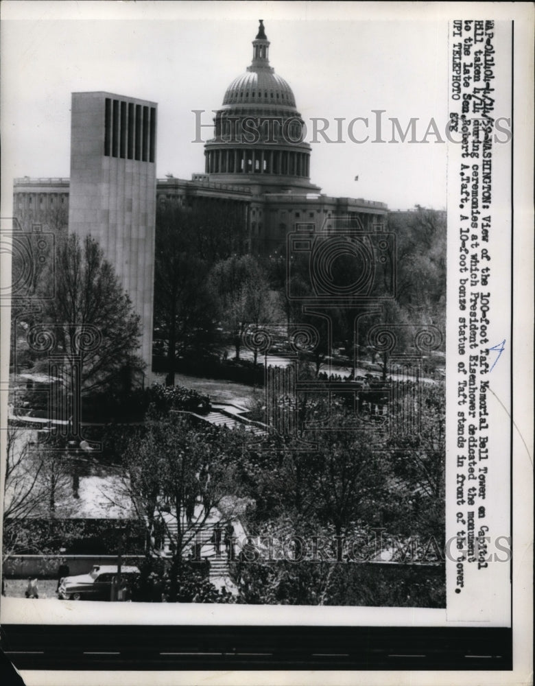 1959 Press Photo 100-foot Taft Memorial Bell in Washington for Sen Robert Taft - Historic Images