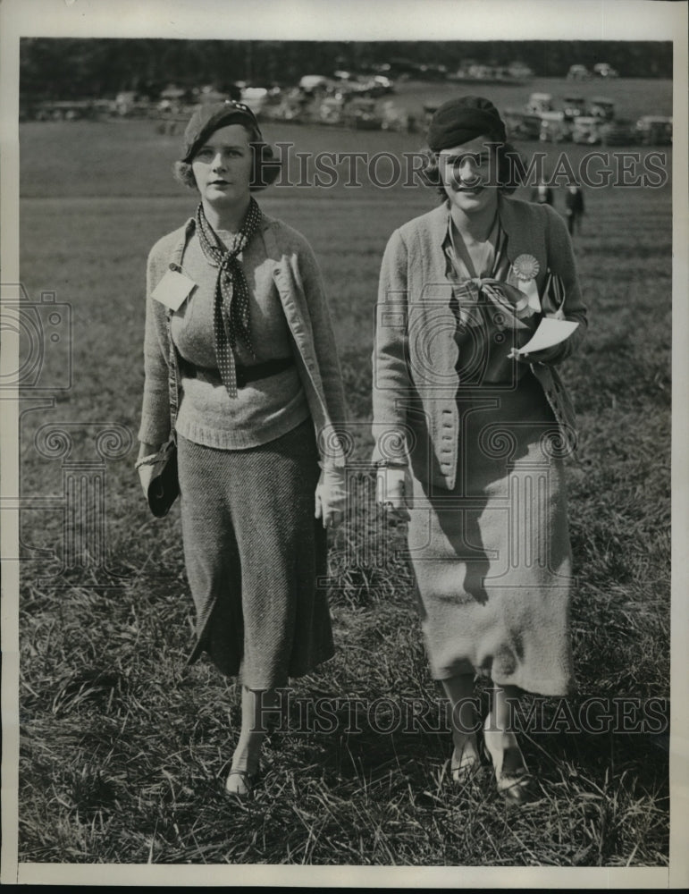 1933 Press Photo Ms.Baphar Kane and Flora Garvan at Meadowbrook Cup Race. - Historic Images