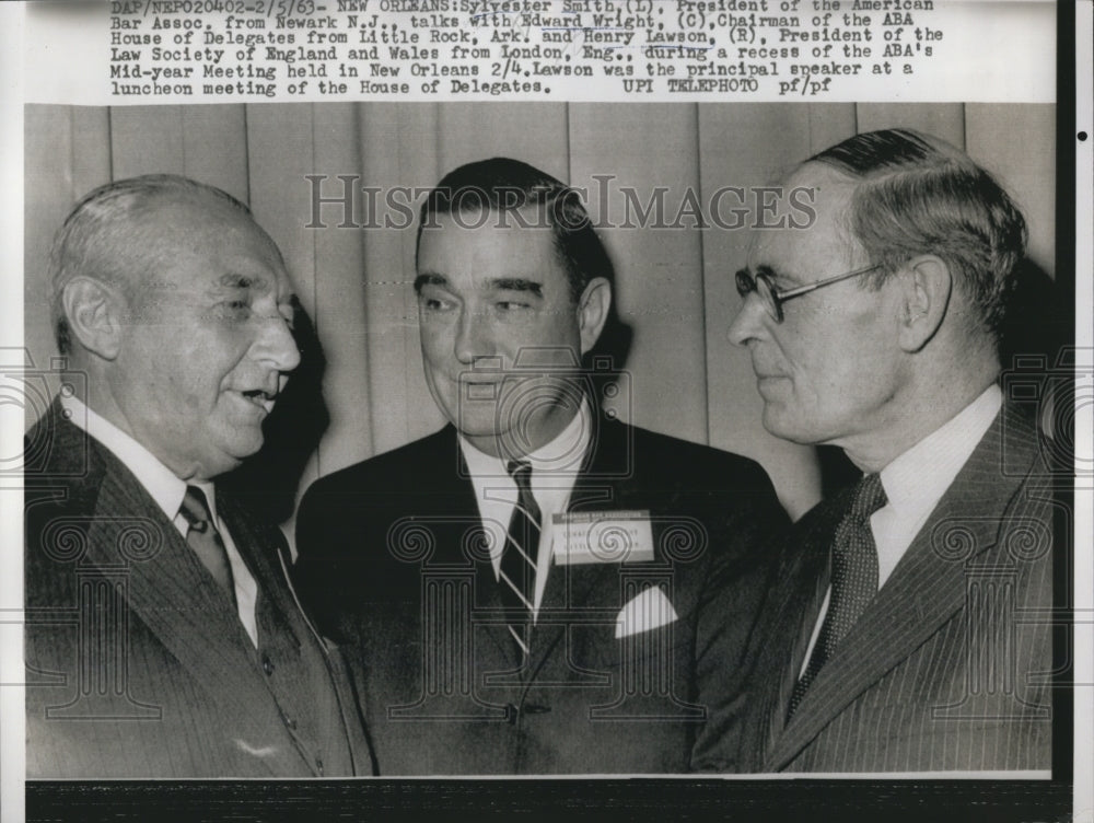 1963 Press Photo Sylvester Smith American Bar Association Edward Wright H Lawson - Historic Images