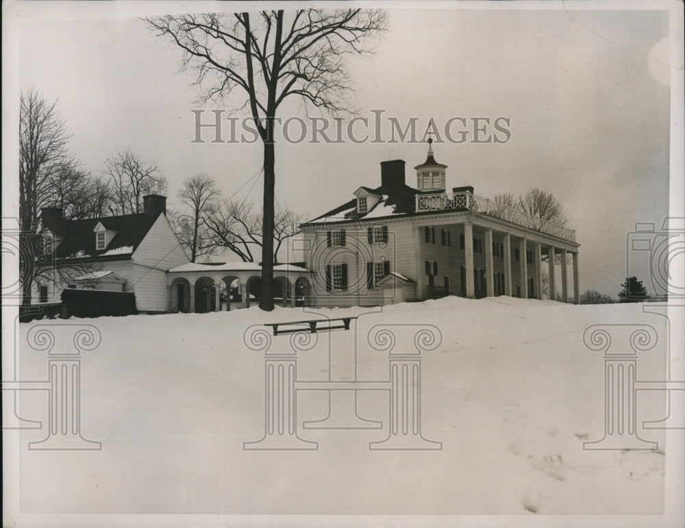 1940 Press Photo A snowy Mount Vernon in the Virginia winter. - Historic Images