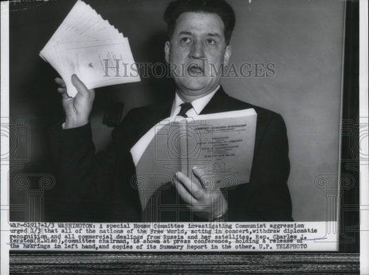 1955 Press Photo Rep. Charles Kersten on committee to stop Communit aggression - Historic Images