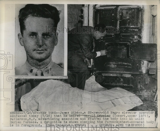 1947 Press Photo NYC James Gibson & scene where he killed H Keppler - Historic Images