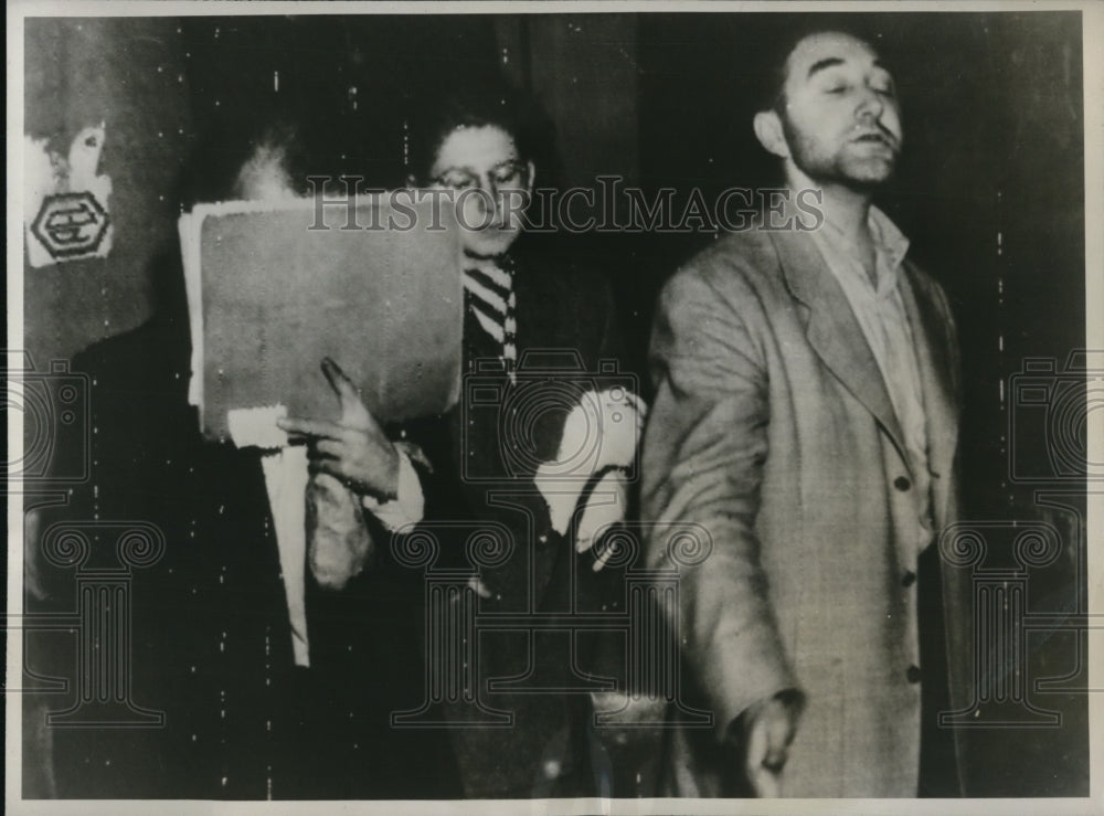 1947 Press Photo Paris Rabbi Baruch Korff, Nathali Maresse plot to bomb London - Historic Images