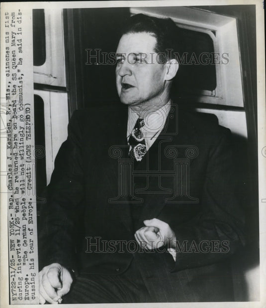1947 Press Photo Representative Charles Kersten after his European tour - Historic Images