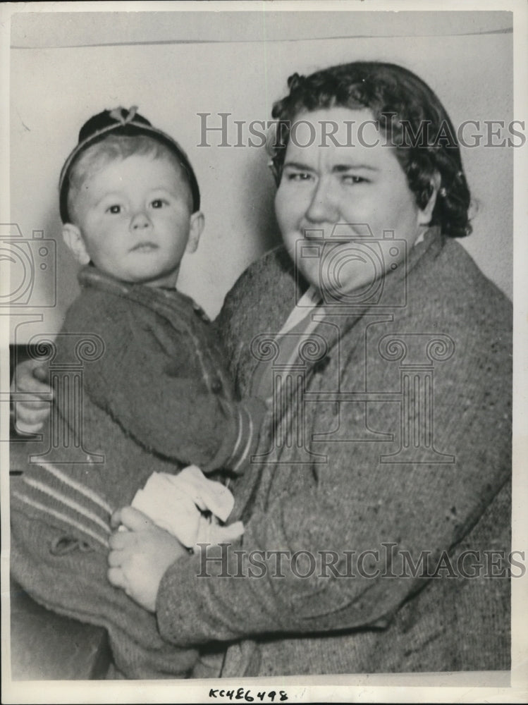 1939 Press Photo ElDorado Kansas Mrs Venezuela King &amp; son Stan, murdered husband - Historic Images