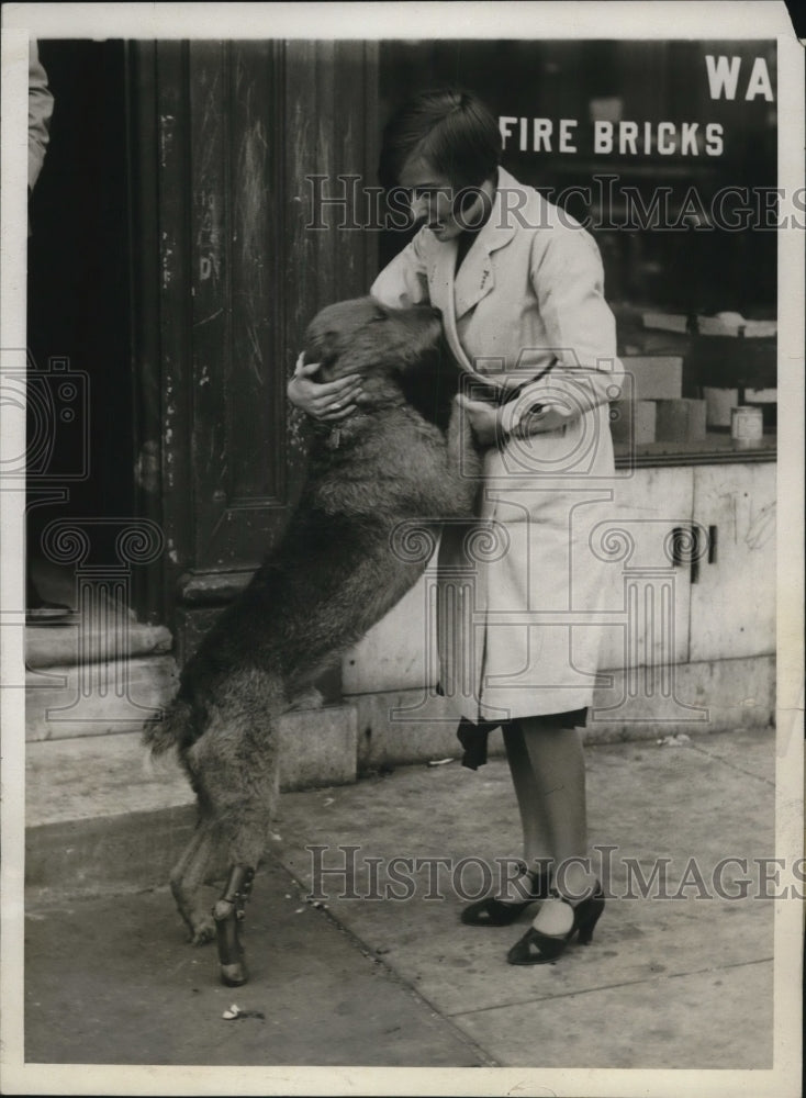 1930 Press Photo Philadelphia Pa An Aierdale dog  &amp; Dr George Kieffer - Historic Images