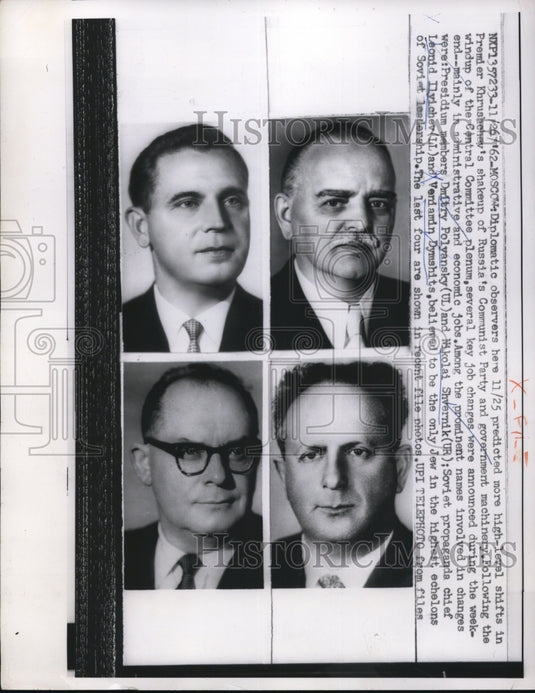 1962 Press Photo Russia's Communist Party Diplomats - Historic Images