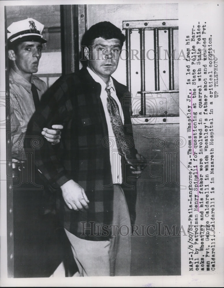 1953 Press Photo Thomas Caldarelli Suspect for Pvt. George Caldarelli&#39;s Shot - Historic Images