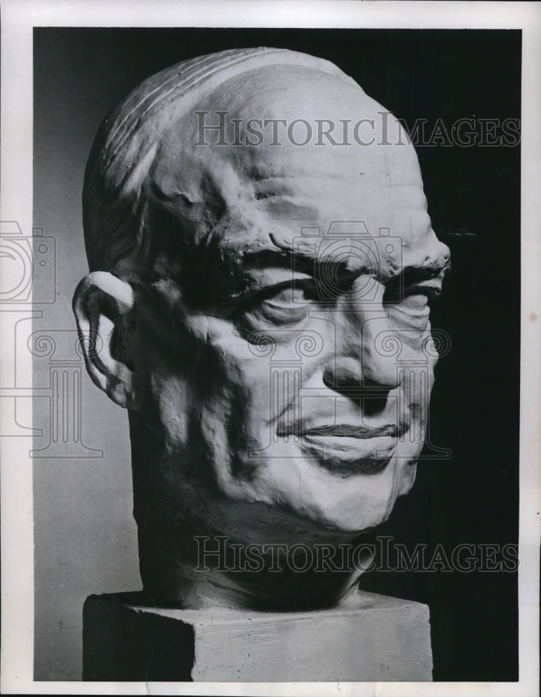 1952 Press Photo Sculpted by Swedish Oscar Antonsson of Gen.Dwight Eishenhower - Historic Images