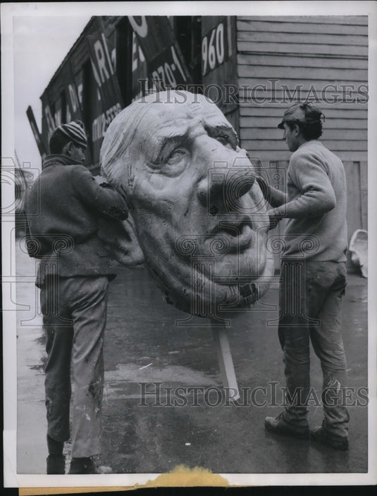 1960 Press Photo Head of French President Charles de Gaulle - Historic Images