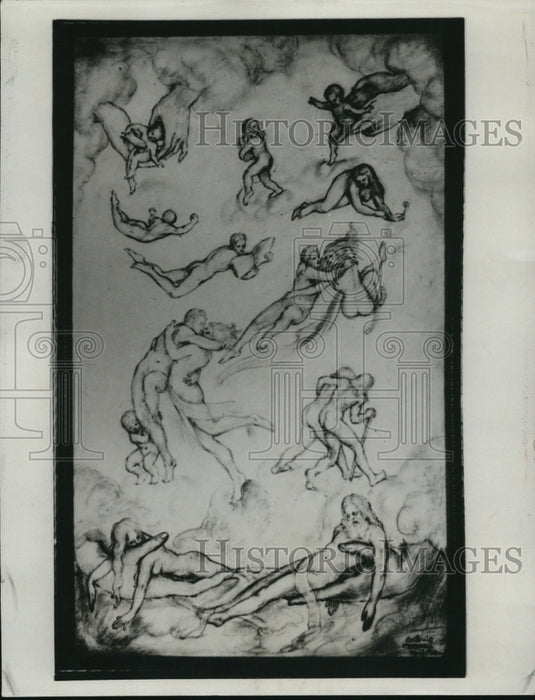 1933 Press Photo The Mystery of Life by artist Antonio D'Orazi - Historic Images