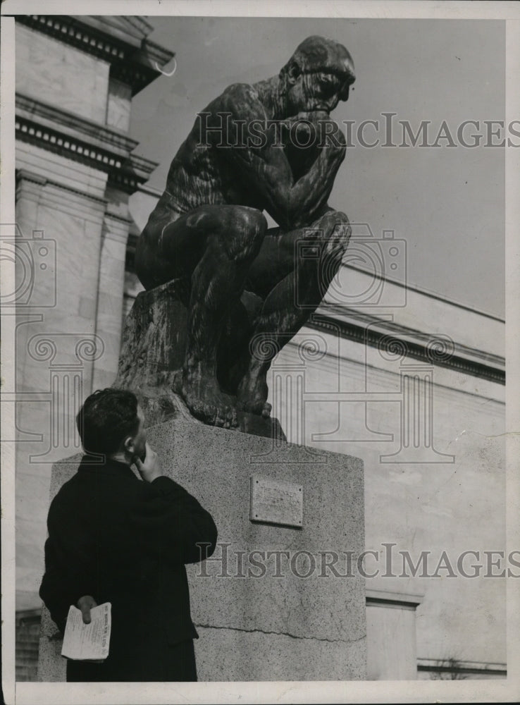 1938 Press Photo The Thinker, by Auguste Rodin - Historic Images