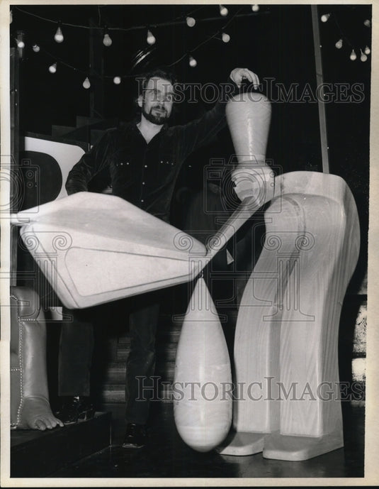 1971 Press Photo US President Richard Nixon sculpture by Gerald Scarfe - Historic Images