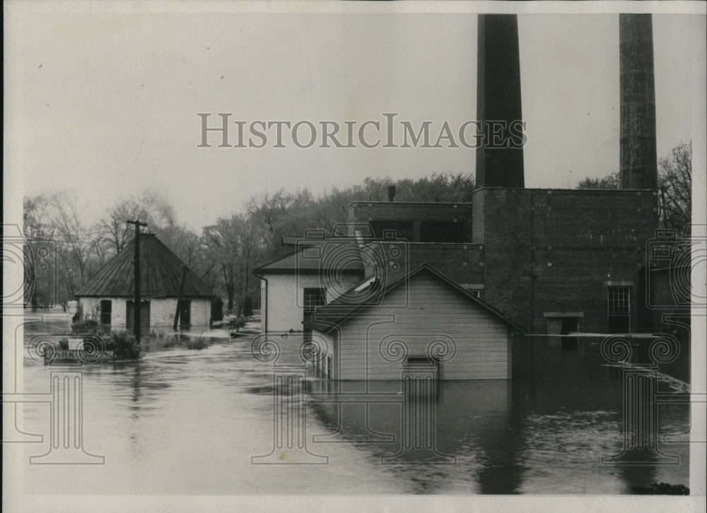 1933 Press Photo Streator Flooded by Vermilion River - Historic Images