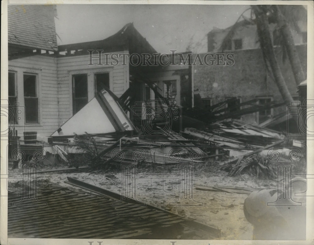 1928 Press Photo Residence Badly Damage From Hurricane in Lake Worth - Historic Images