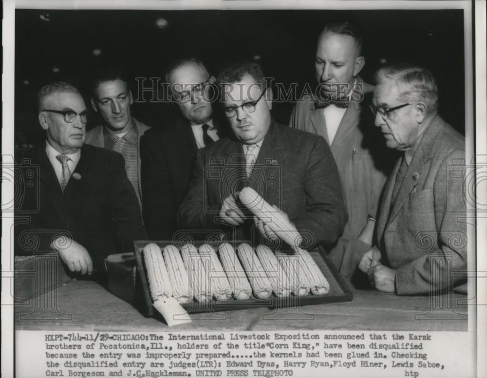 1954 Press Photo Judges of the International Livestock Exposition Edward Dyas - Historic Images