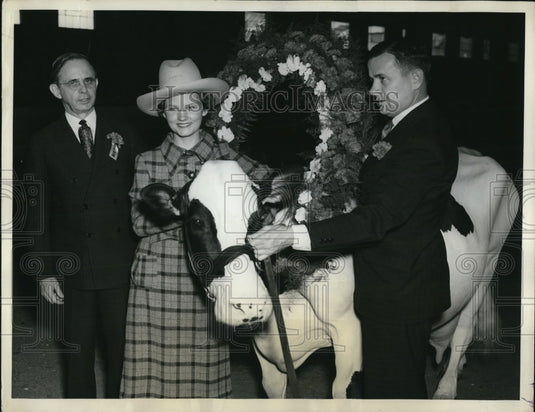 1936 Press Photo Gov Hill McAlister, Miss Lillian Heard & Gov James Allred - Historic Images